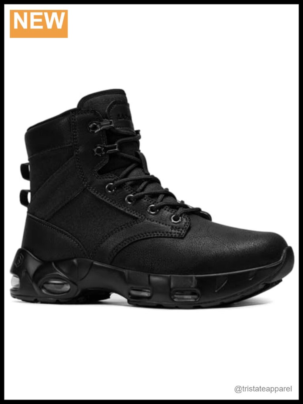LARNMERN Leather Non-Slip Work Boots Sole-Cushion Zip Hiking Kitchen